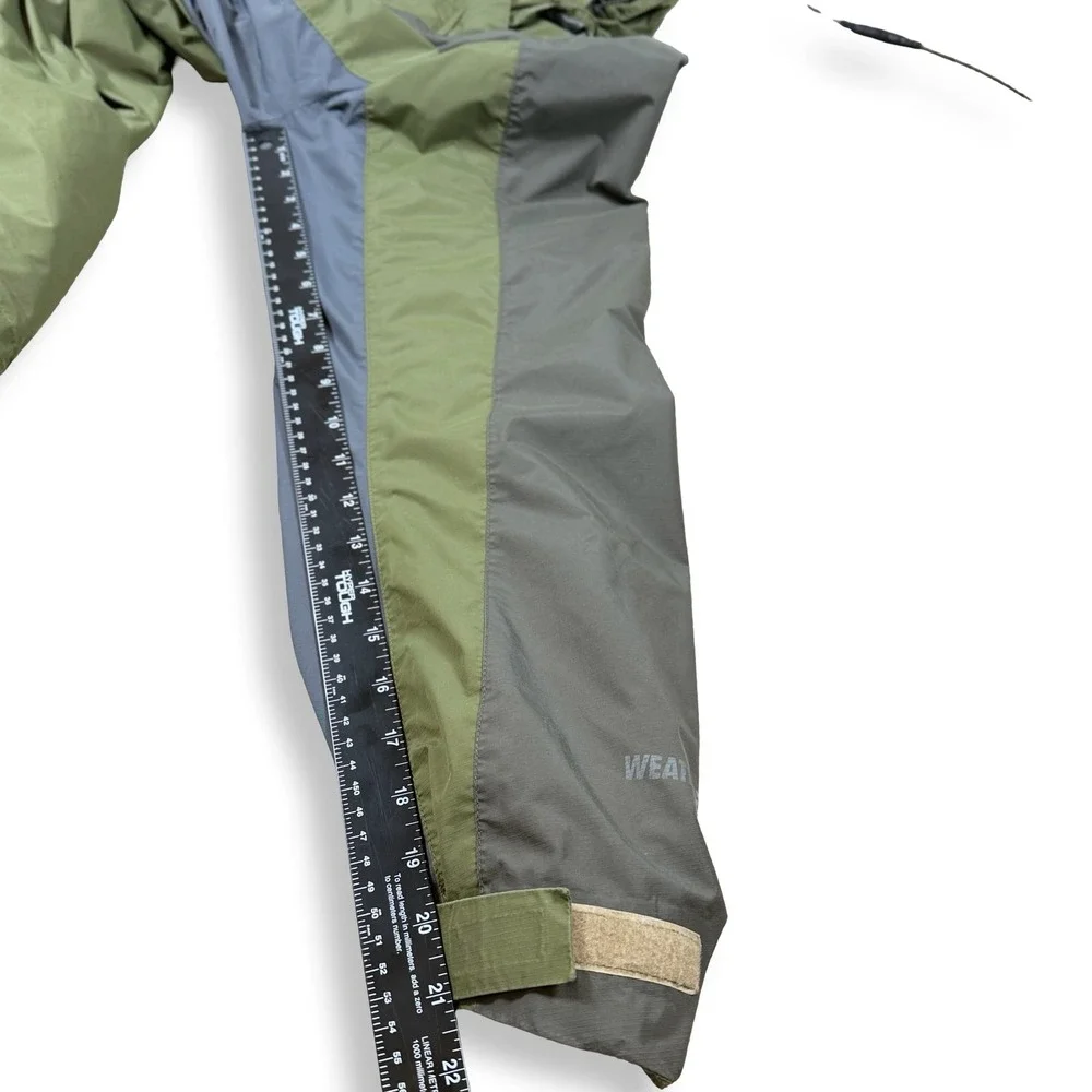 Eddie Bauer WeatherEdge Rain Jacket Mens Large Green Waterproof Hooded Shell